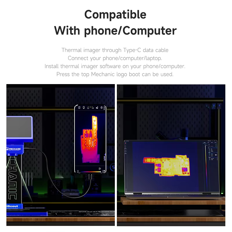 Mechanic iScout 3D Thermal Ima - огляд і ціна Thermal Camera Pcb Repair 256X192