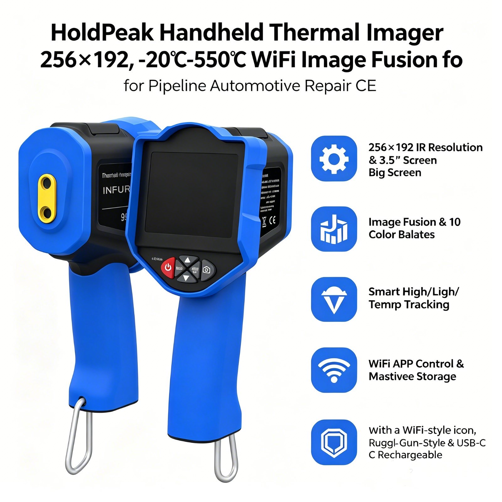 HoldPeak Thermal Camera, 256x1 - огляд і ціна Handheld Thermal Camera 256X192